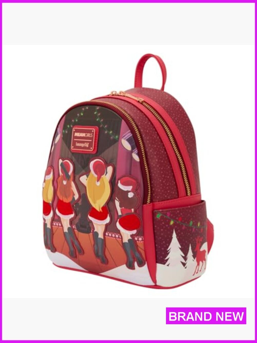 Light Up Mini Backpack Faux Leather Adjustable Mean Girls Modern Y2k View 3